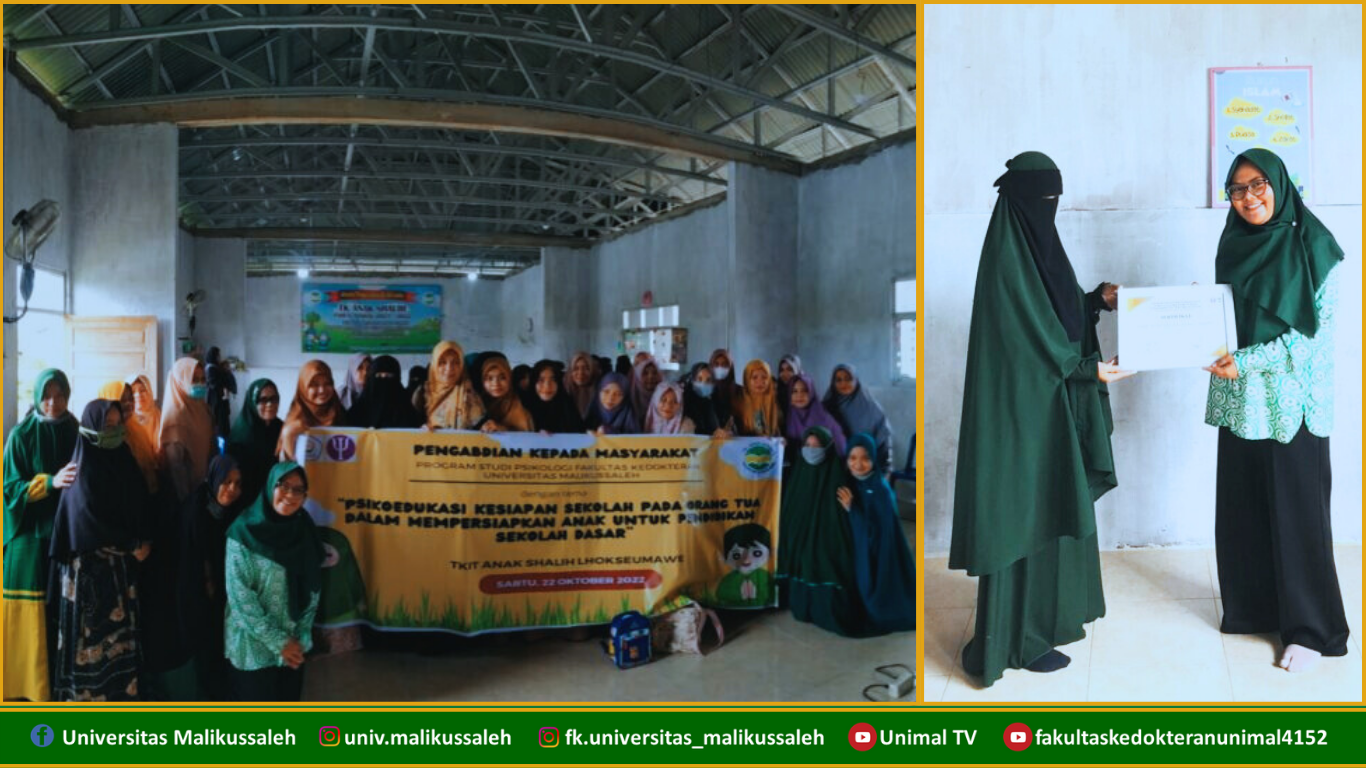 Dosen Psikologi FK Unimal Melaksanakan Kegiatan Pengabdian Kepada Masyarakat di TKIT Anak Shalih Lhokseumawe