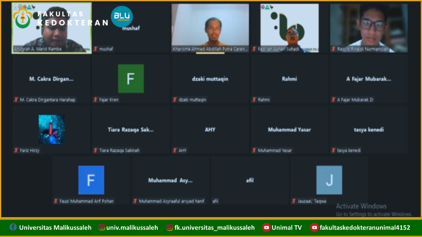 Divisi Kaderisasi Lembaga Dakwah Fakultas (MUSHAF) FK Unimal Melaksanakan Upgrading